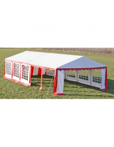 Tetto e pareti di gazebo da festa 10 x 5 m Rosso & Bianco