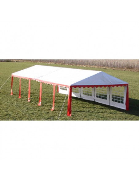 Tetto e pareti di gazebo da festa 10 x 5 m Rosso & Bianco