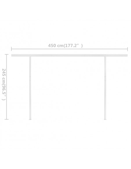 Tenda da Sole Retrattile Manuale con Pali 5x3 m Antracite