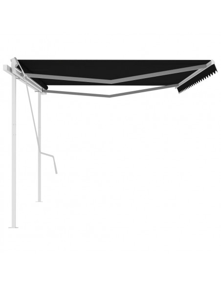Tenda da Sole Retrattile Manuale con Pali 5x3 m Antracite