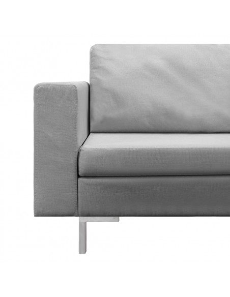 Set di Divani 5 pz in Tessuto Grigio Chiaro