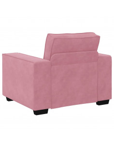 Set di Divani 3 pz con Cuscini rosa in Velluto 2