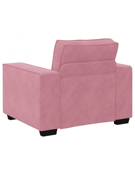 Set di Divani 3 pz con Cuscini rosa in Velluto