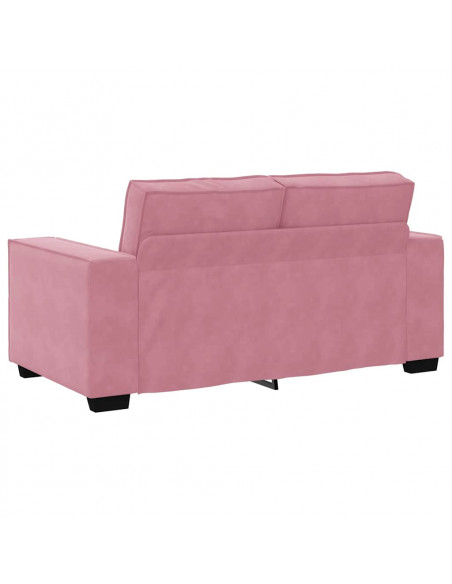 Set di Divani 3 pz con Cuscini rosa in Velluto