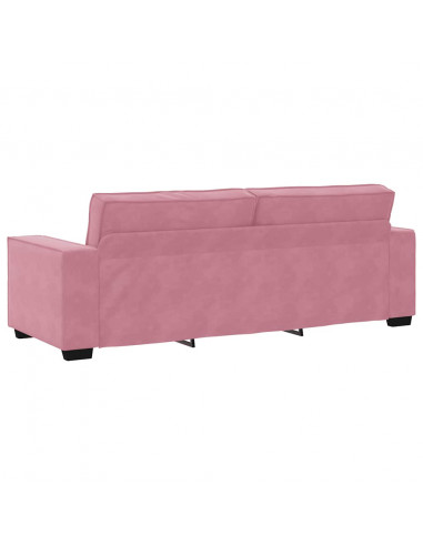 Set di Divani 3 pz con Cuscini rosa in Velluto