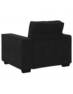 Set di Divani 3 pz con Cuscini Nero in Velluto 2
