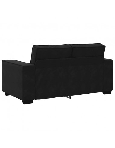 Set di Divani 3 pz con Cuscini Nero in Velluto