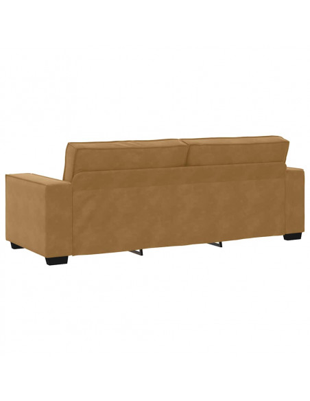 Set di Divani 3 pz con Cuscini Marrone in Velluto