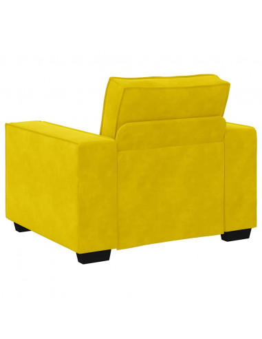 Set di Divani 3 pz con Cuscini giallo in Velluto