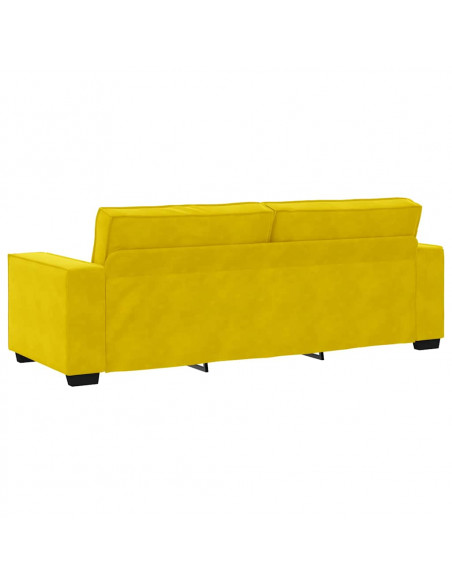 Set di Divani 3 pz con Cuscini giallo in Velluto