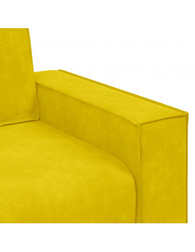 Set di Divani 3 pz con Cuscini giallo in Velluto