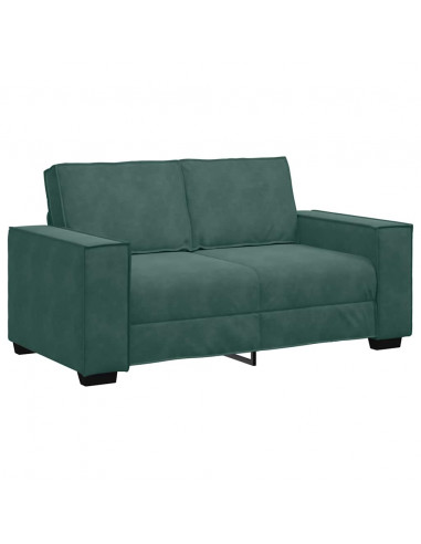 Set di Divani 2 pz con Cuscini Verde scuro in Velluto