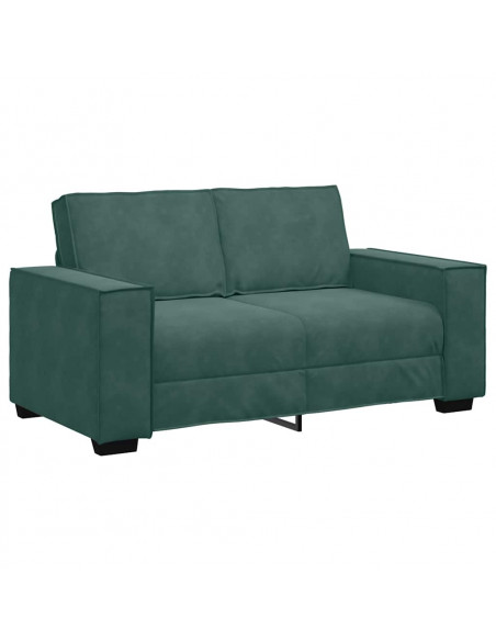 Set di Divani 2 pz con Cuscini Verde scuro in Velluto