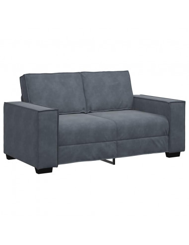 Set di Divani 2 pz con Cuscini Grigio Scuro in Velluto