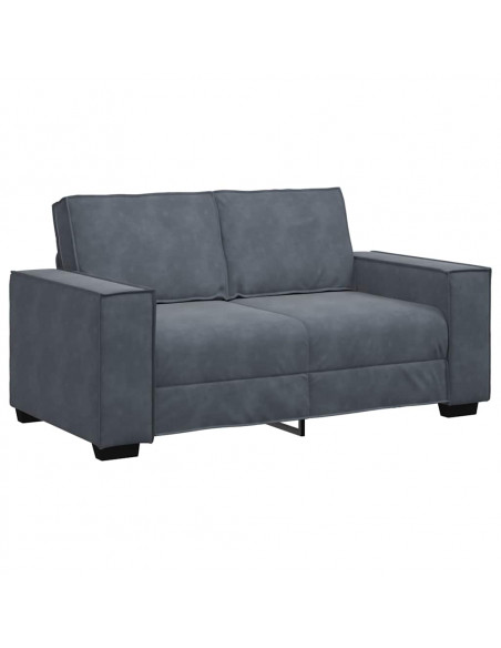 Set di Divani 2 pz con Cuscini Grigio Scuro in Velluto