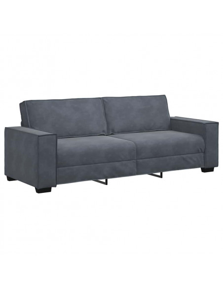 Set di Divani 2 pz con Cuscini Grigio Scuro in Velluto
