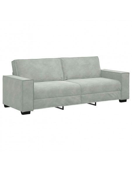 Set di Divani 2 pz con Cuscini Grigio Chiaro in Velluto
