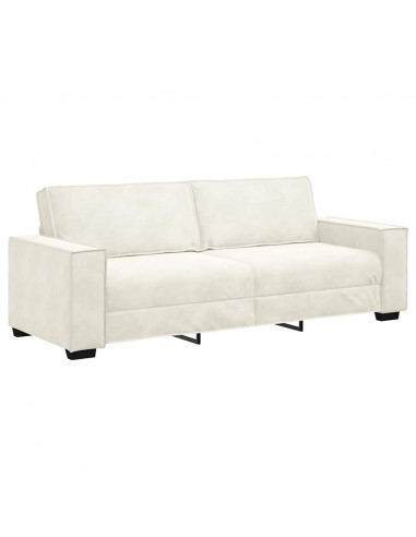 Set di Divani 2 pz con Cuscini Crema in Velluto