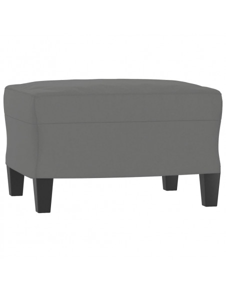Poltrona con Poggiapiedi Grigio Scuro 60 cm Tessuto Microfibra