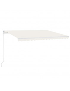 Tenda da Sole Retrattile Manuale con LED 450x300 cm Crema 2