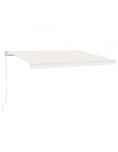 Tenda da Sole Retrattile Manuale con LED 450x300 cm Crema