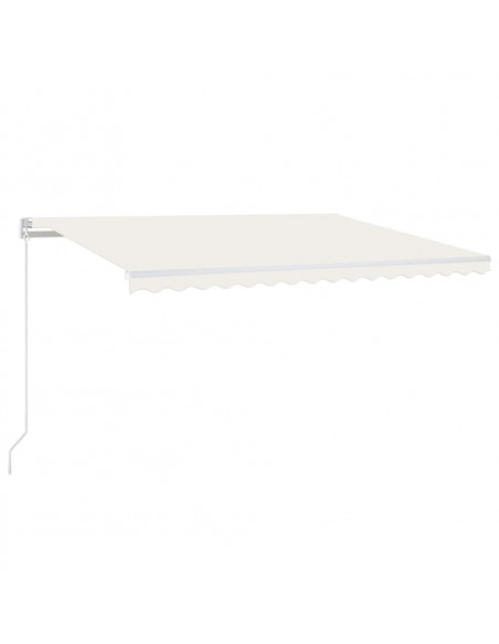 Tenda da Sole Retrattile Manuale con LED 450x300 cm Crema