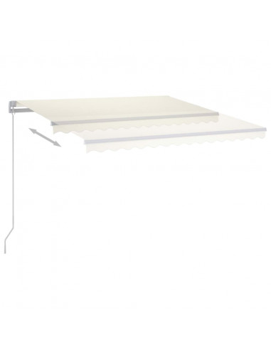 Tenda da Sole Retrattile Manuale con LED 450x300 cm Crema