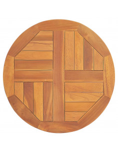 Piano Tavolo in Legno Massello di Teak Rotondo 2,5 cm 50 cm