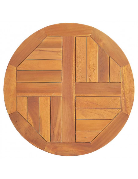 Piano Tavolo in Legno Massello di Teak Rotondo 2,5 cm 50 cm