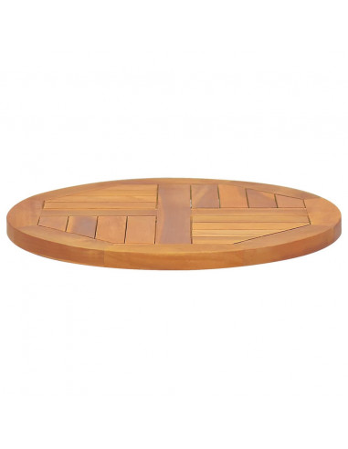 Piano Tavolo in Legno Massello di Teak Rotondo 2,5 cm 50 cm