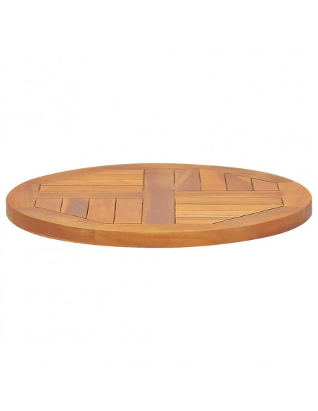 Piano Tavolo in Legno Massello di Teak Rotondo 2,5 cm 50 cm