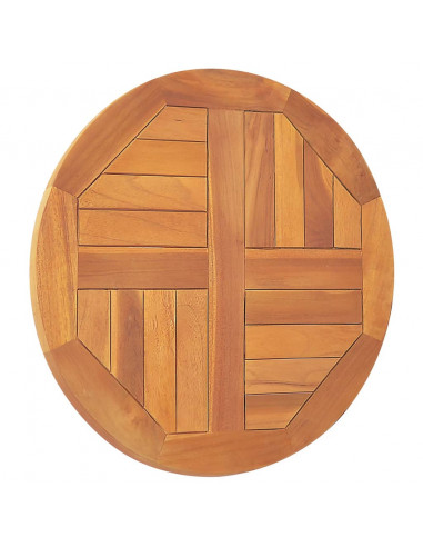 Piano Tavolo in Legno Massello di Teak Rotondo 2,5 cm 50 cm