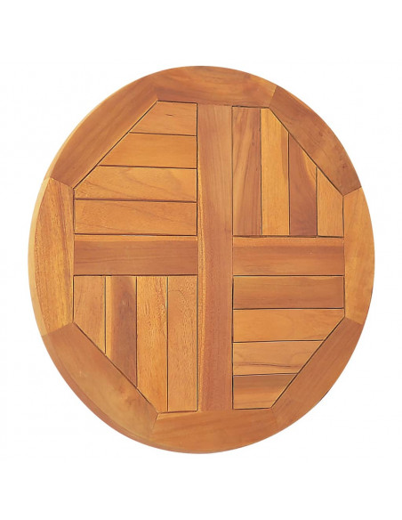 Piano Tavolo in Legno Massello di Teak Rotondo 2,5 cm 50 cm