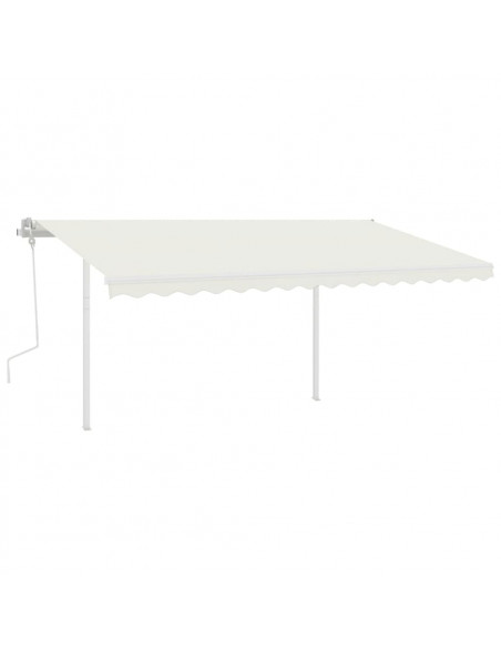 Tenda da Sole Retrattile Manuale con LED 4,5x3 m Crema