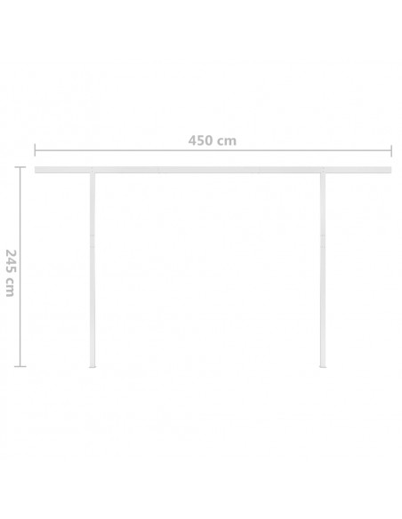 Tenda da Sole Retrattile Manuale con LED 4,5x3 m Crema