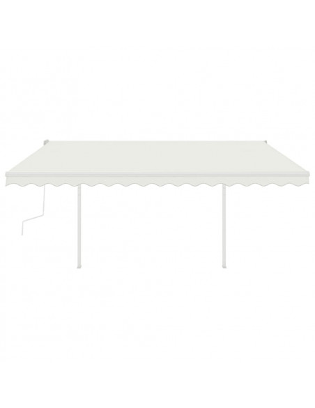 Tenda da Sole Retrattile Manuale con LED 4,5x3 m Crema