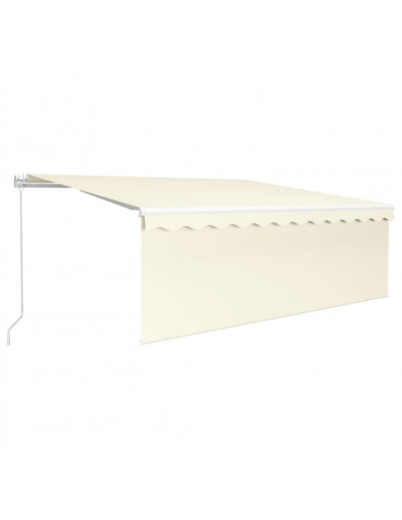 Tenda da Sole Retrattile con Parasole e LED 4,5x3 m Crema
