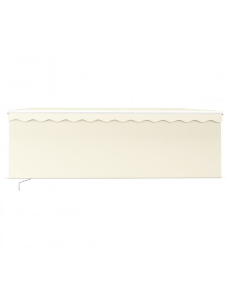 Tenda da Sole Retrattile con Parasole e LED 4,5x3 m Crema