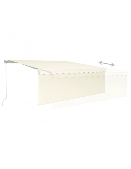 Tenda da Sole Retrattile con Parasole e LED 4,5x3 m Crema