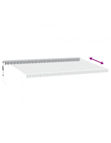 Tenda Sole Retrattile Automatica 600x350 cm Antracite e Bianco