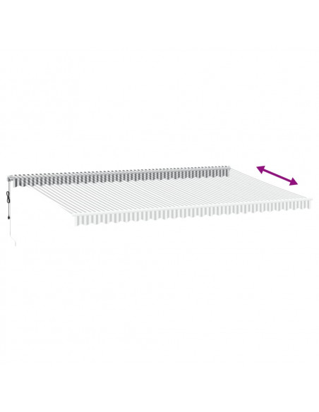 Tenda Sole Retrattile Automatica 600x350 cm Antracite e Bianco