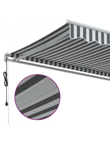 Tenda Sole Retrattile Automatica 600x350 cm Antracite e Bianco