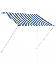 Tenda da Sole Retrattile 150x150 cm Blu e Bianco