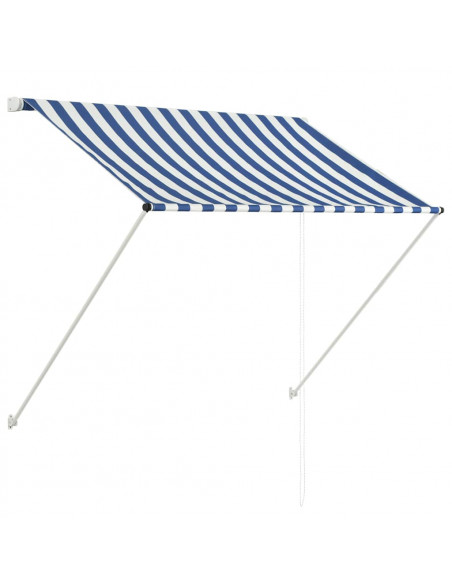 Tenda da Sole Retrattile 150x150 cm Blu e Bianco