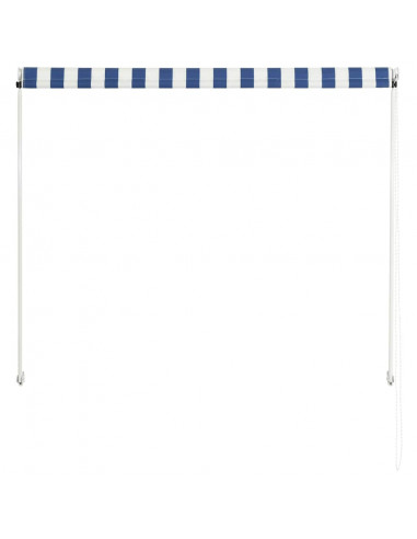 Tenda da Sole Retrattile 150x150 cm Blu e Bianco