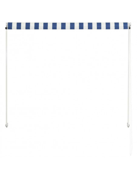 Tenda da Sole Retrattile 150x150 cm Blu e Bianco