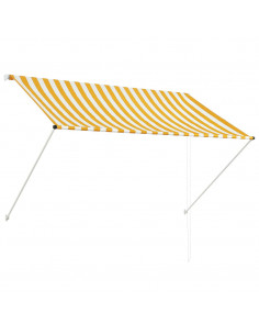 Tenda da Sole Retrattile 200x150 cm Giallo e Bianco