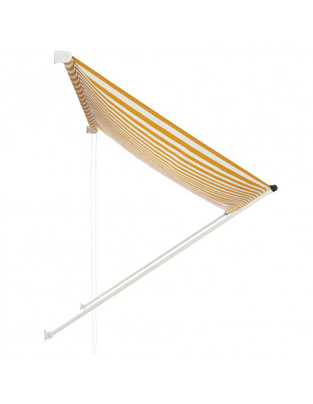 Tenda da Sole Retrattile 200x150 cm Giallo e Bianco