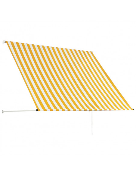 Tenda da Sole Retrattile 200x150 cm Giallo e Bianco