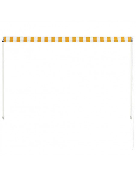Tenda da Sole Retrattile 200x150 cm Giallo e Bianco